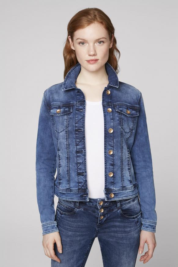 Jeansjacke LA:RA mit Tape an den Seiten