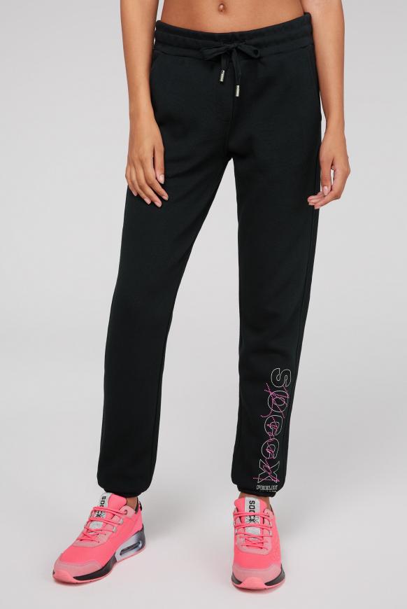 Jogginghose aus Pikee mit Logo Print