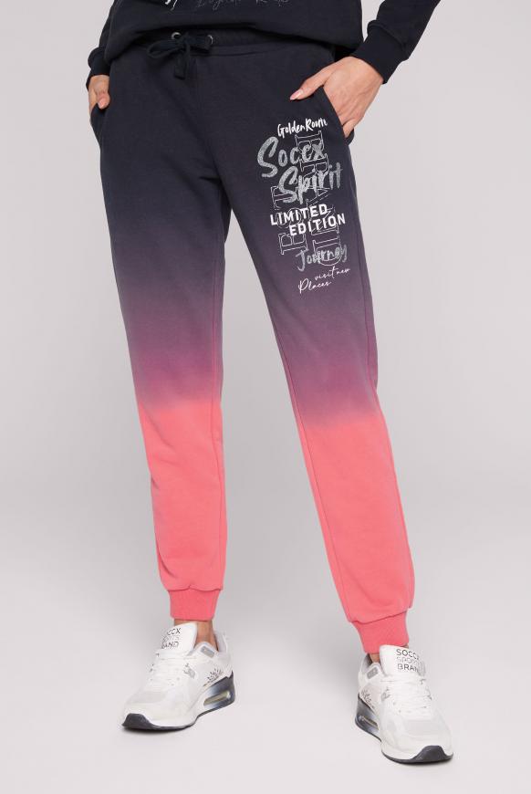 Jogginghose mit Farbverlauf und Logo Prints blue navy