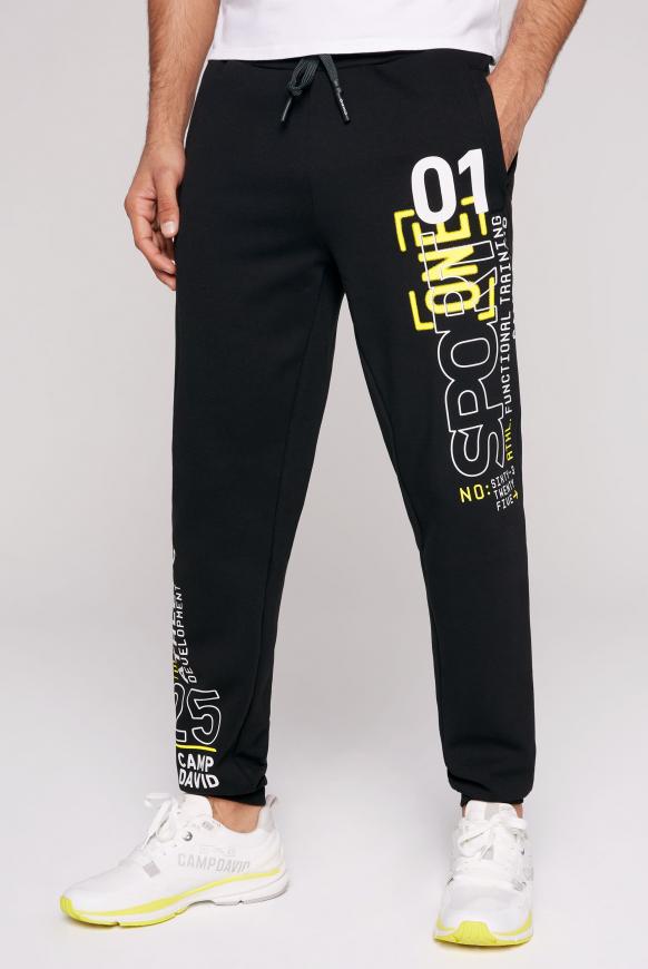 Jogginghose mit Rubber Prints black