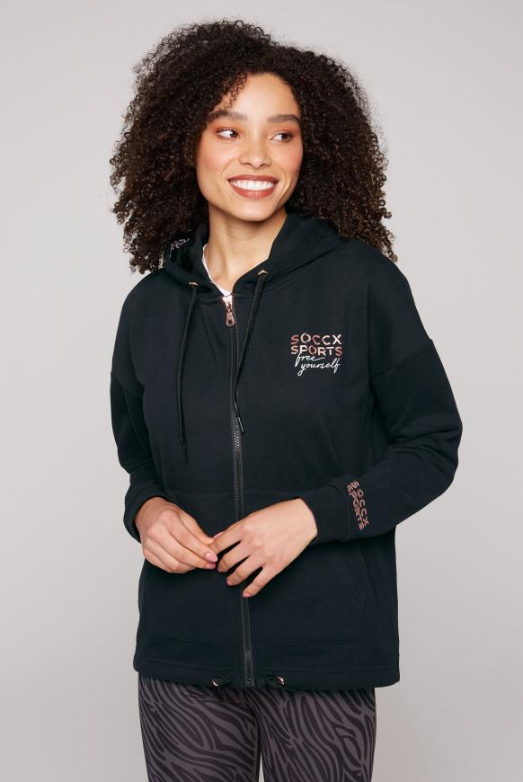 Kapuzenjacke mit Rücken-Print