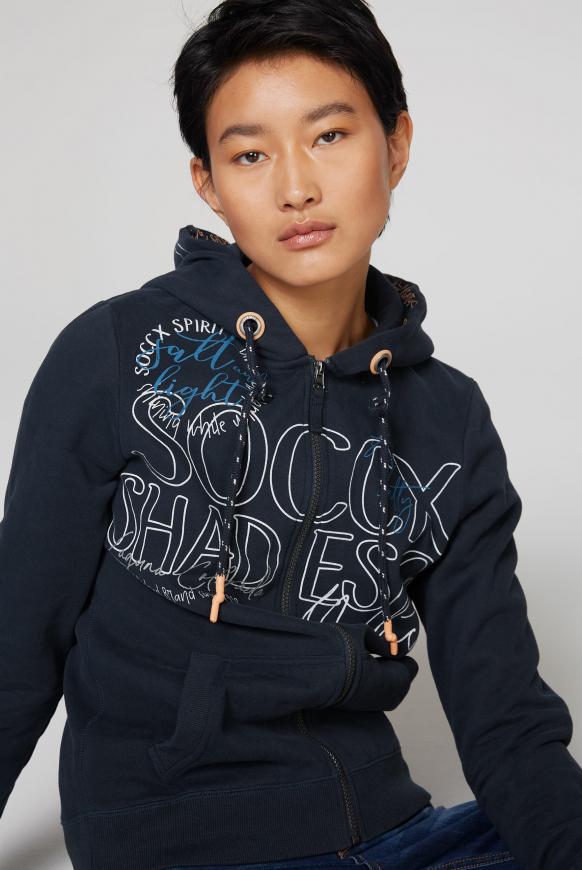 Kapuzenjacke mit Wording Prints