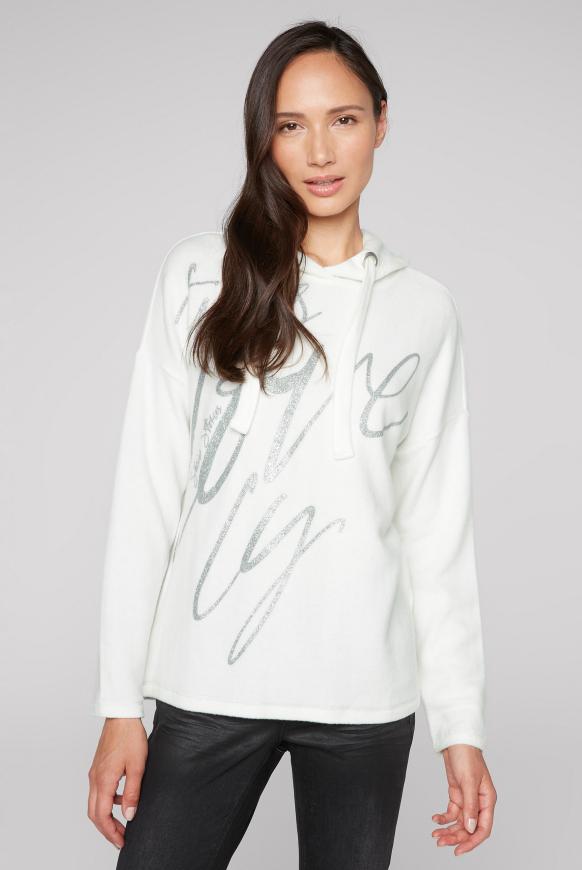 Kapuzenpullover mit Glitzer-Schriftzug