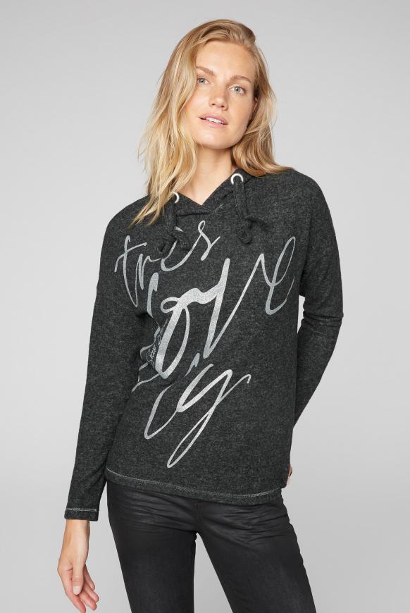 Kapuzenpullover mit Glitzer-Schriftzug