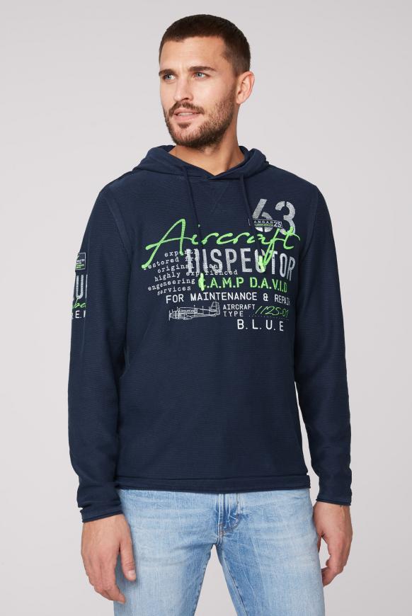 Kapuzenpullover mit Label Prints und Patches