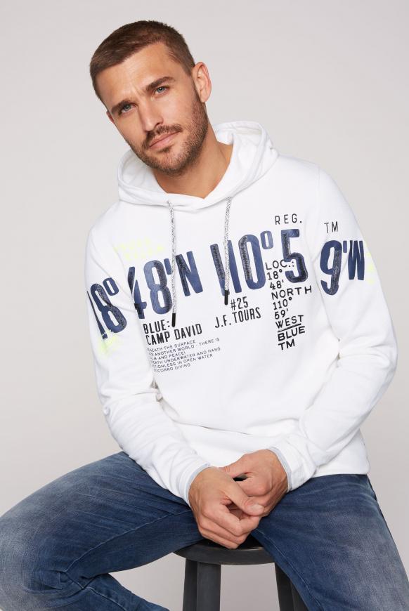 Kapuzenpullover mit Saum-Layering ivory