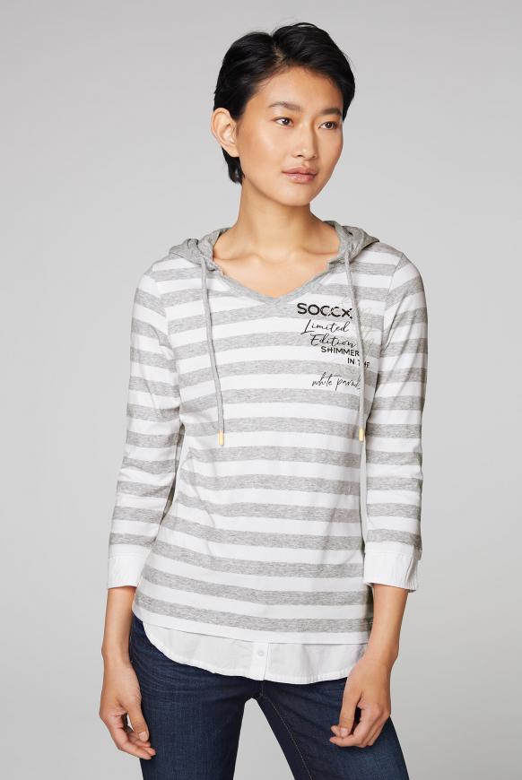 Kapuzenshirt mit Blusen-Layering