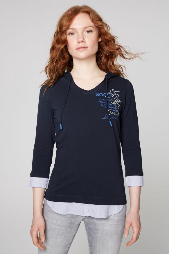 Kapuzenshirt mit Blusen-Layering