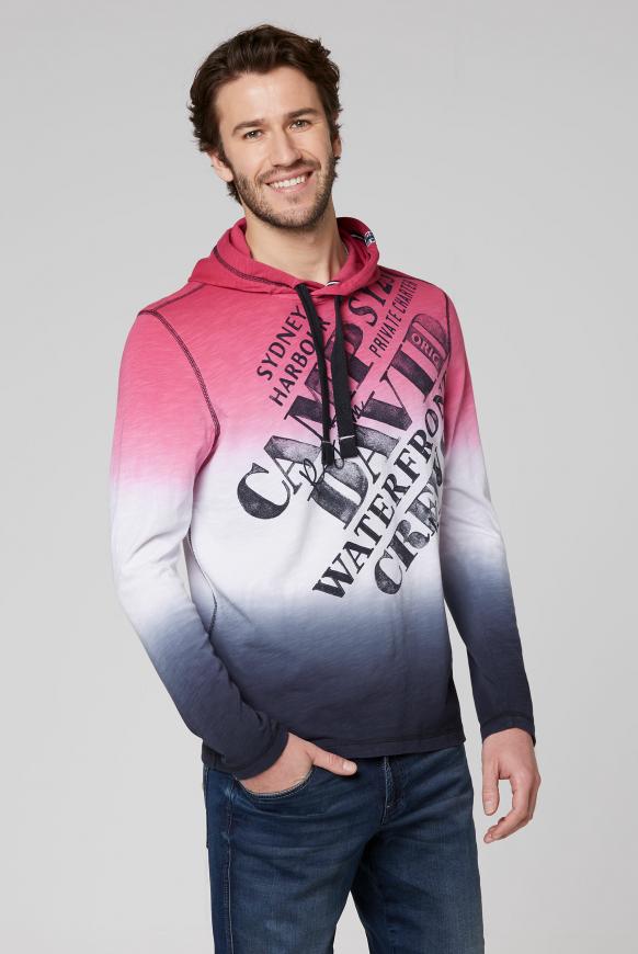 Kapuzenshirt mit Farbverlauf und Print