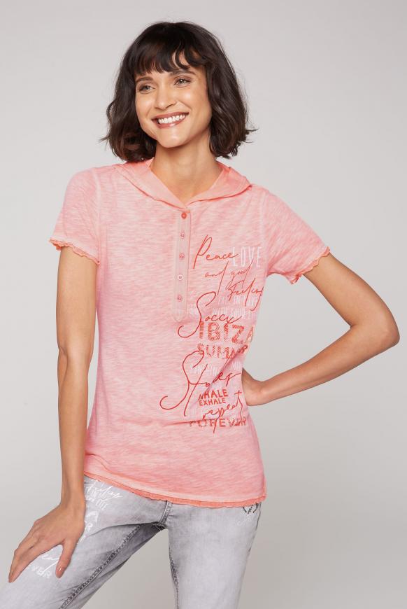 Kapuzenshirt mit Mesh-Details und Artwork