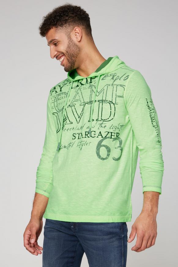 Kapuzenshirt Oil Dyed mit vielen Used Prints
