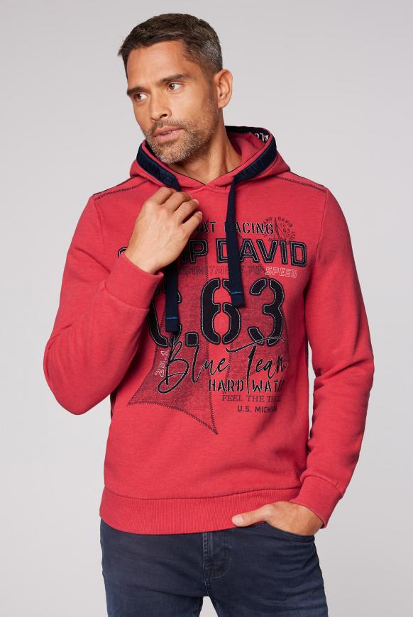 Kapuzensweater mit Label-Applikationen