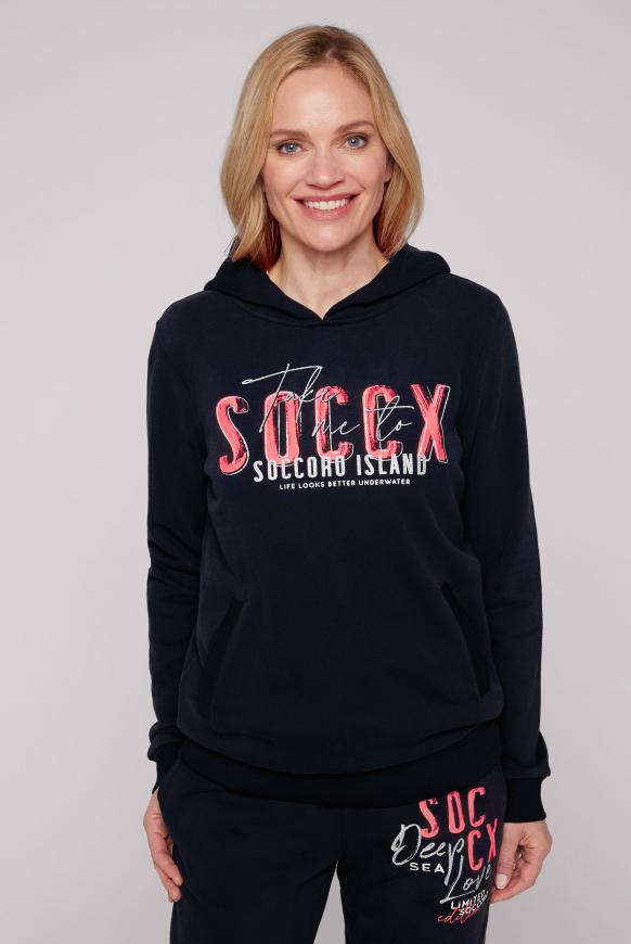 Kapuzensweater mit Logo und Taschen blue navy