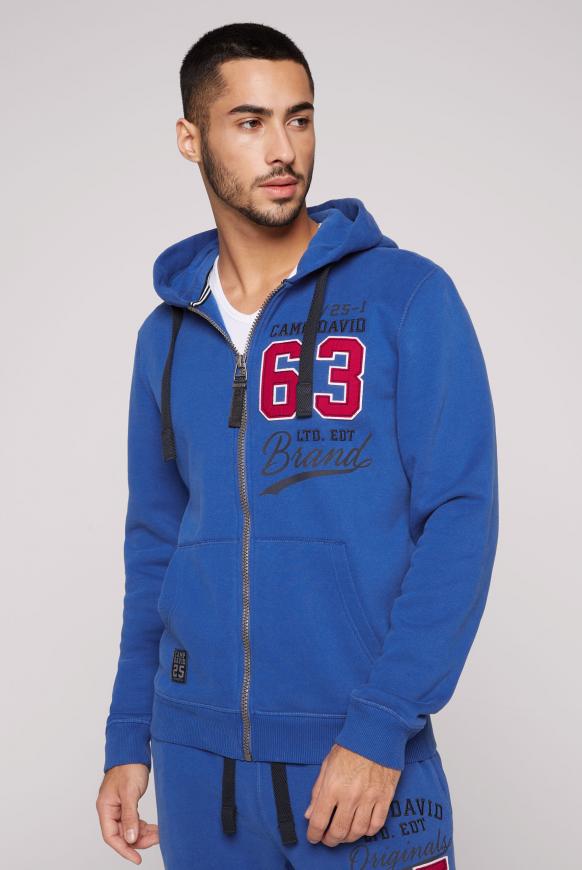 Kapuzensweatjacke mit Retro-Artwork flight blue