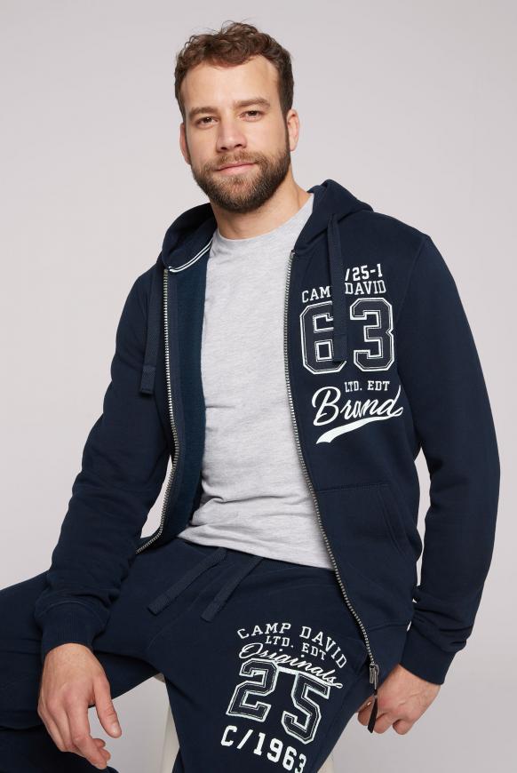 Kapuzensweatjacke mit Retro-Artwork blue navy