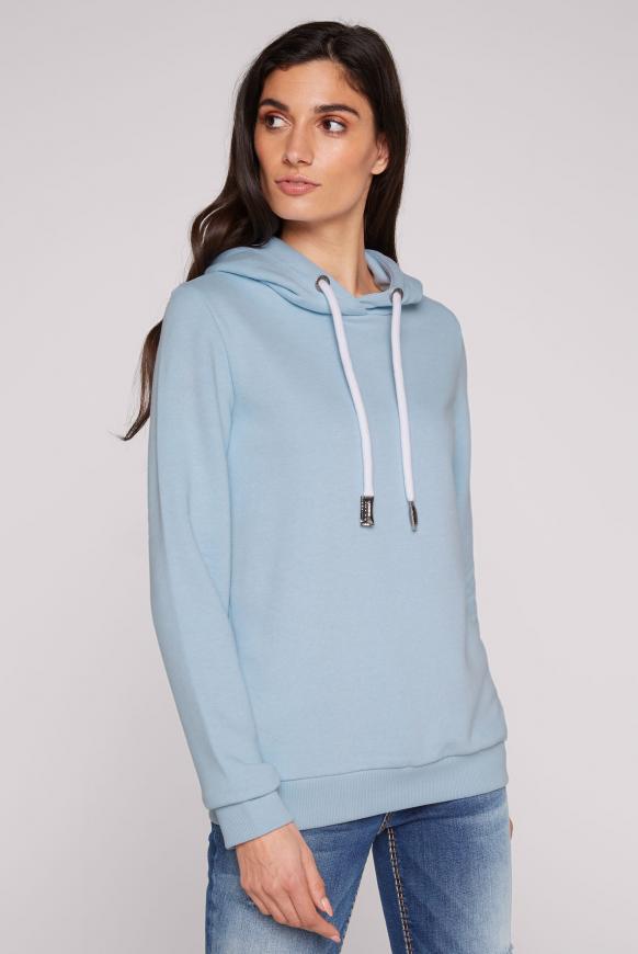 Kapuzensweatshirt mit Ärmel-Artwork lagoon melange