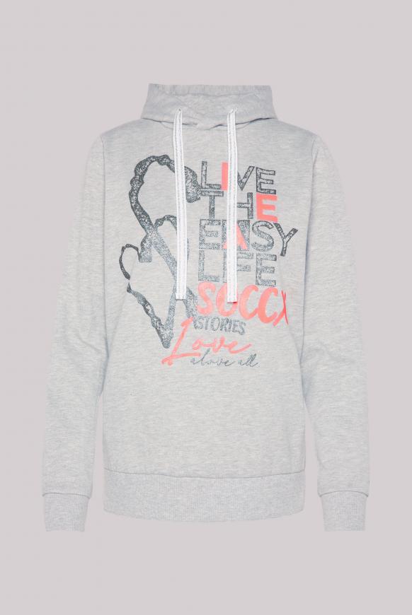 Kapuzensweatshirt mit Glitter Artwork grey melange