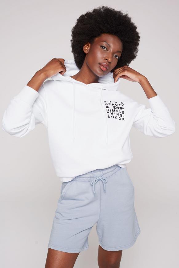 Kapuzensweatshirt mit kleinem Label Print