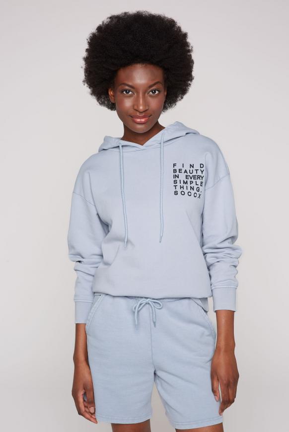 Kapuzensweatshirt mit kleinem Label Print