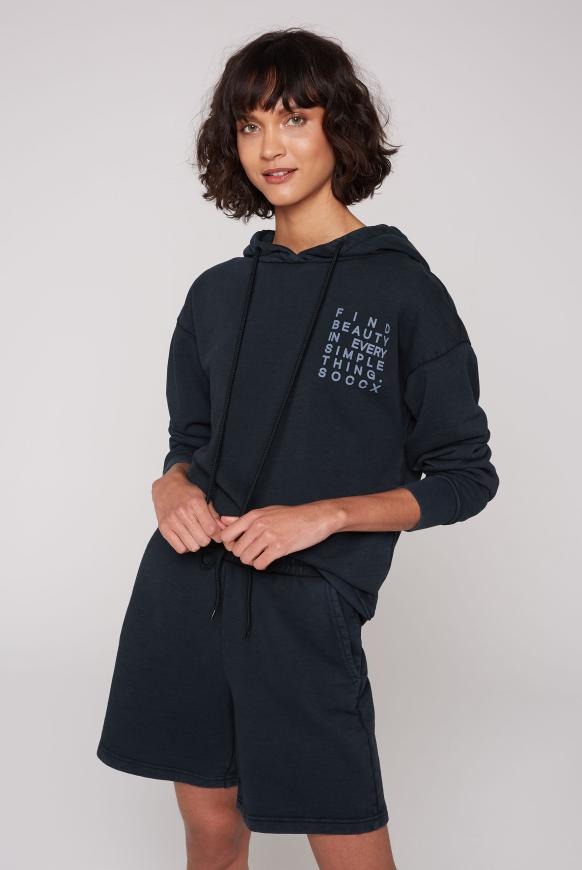 Kapuzensweatshirt mit kleinem Label Print