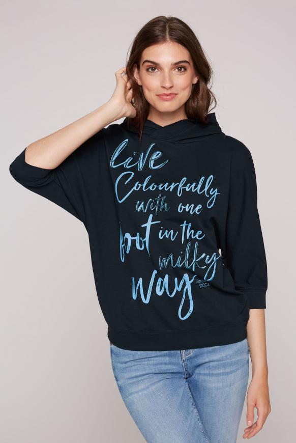 Kapuzensweatshirt mit kurzen Ärmeln blue navy