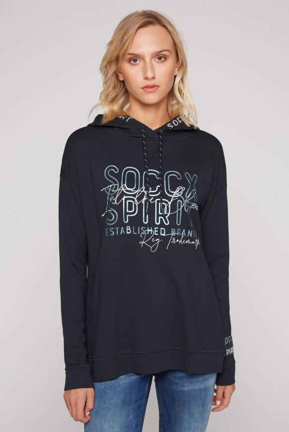 Kapuzensweatshirt mit Logo-Applikationen