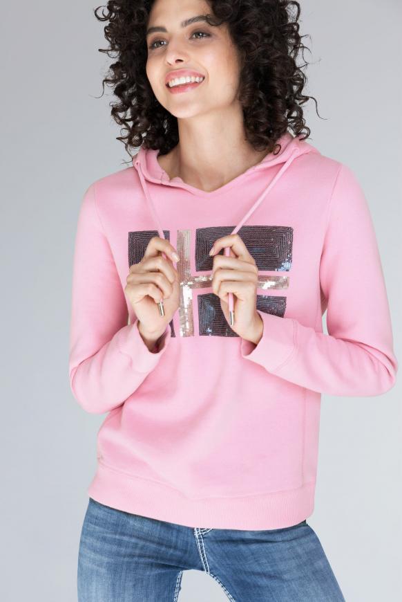 Kapuzensweatshirt mit Pailletten-Artwork