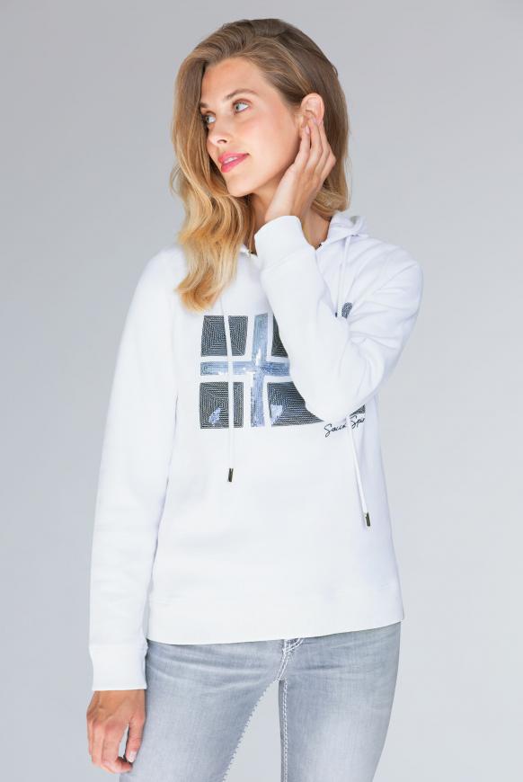 Kapuzensweatshirt mit Pailletten-Artwork