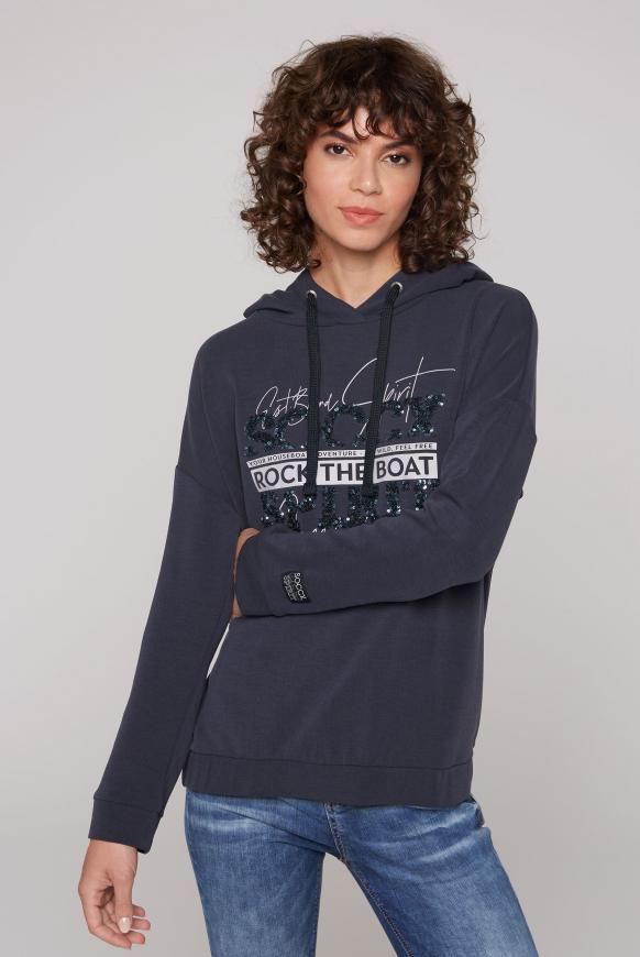 Kapuzensweatshirt mit Pailletten-Artwork