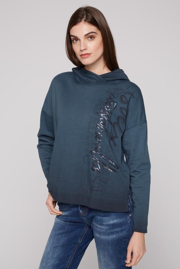 Kapuzensweatshirt mit Pailletten-Artwork horizon navy