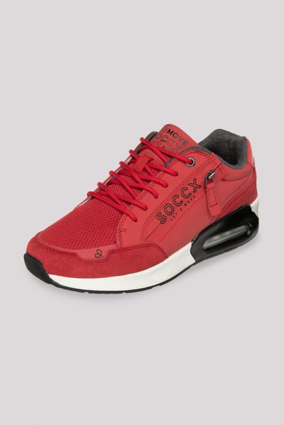 Keil-Sneaker im Materialmix mit Artworks