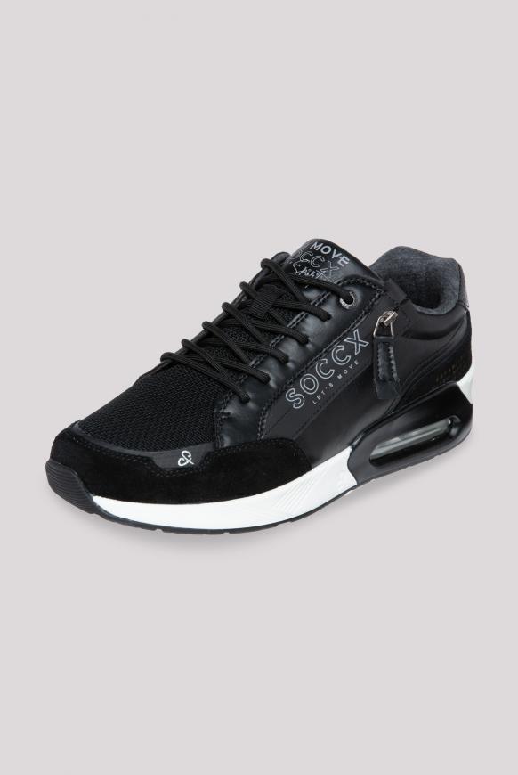 Keil-Sneaker im Materialmix mit Artworks