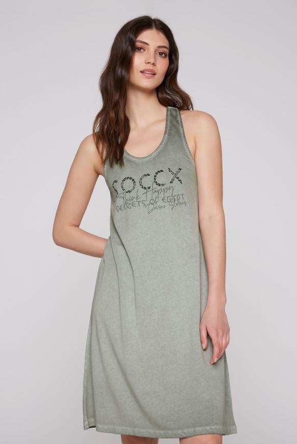 Kleid mit Logo-Artwork und Rücken-Detail sage green