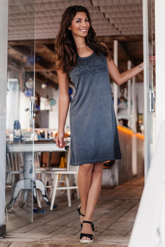 Kleid mit Logo-Artwork und Rücken-Detail black