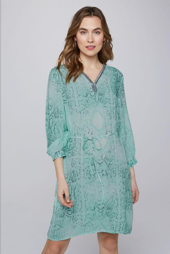 Kleid mit Snake Print und Pailletten