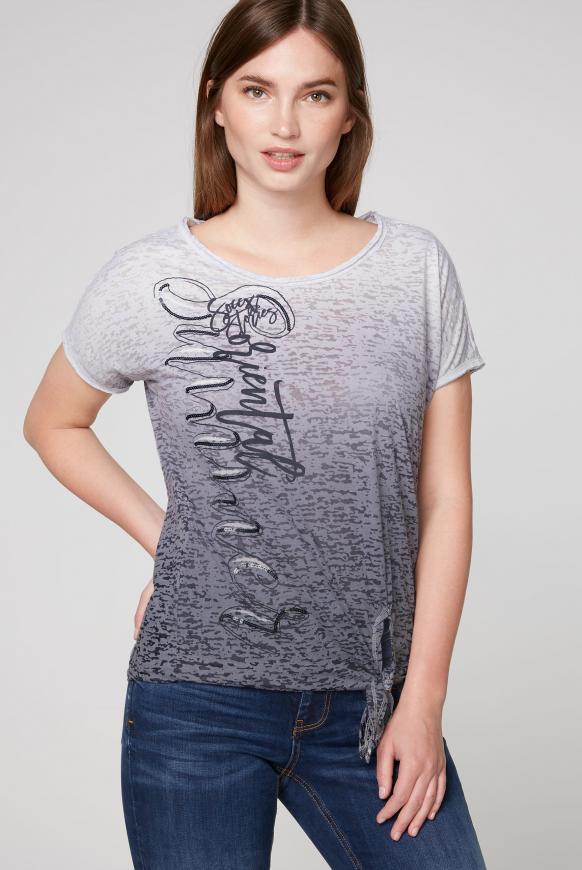 Knotenshirt mit Ausbrennern und Artwork