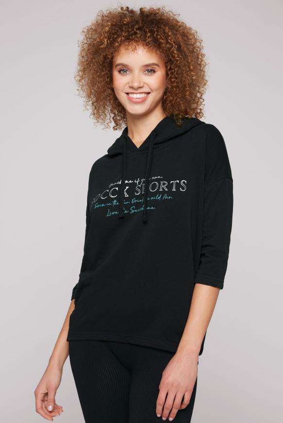 Kurzärmliges Kapuzensweatshirt mit Print
