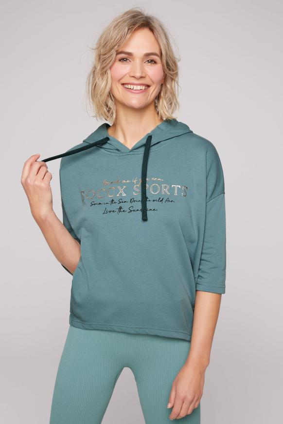 Kurzärmliges Kapuzensweatshirt mit Print