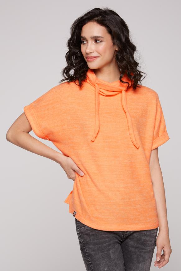Kurzarm-Pullover mit Rücken-Artwork apricot blush