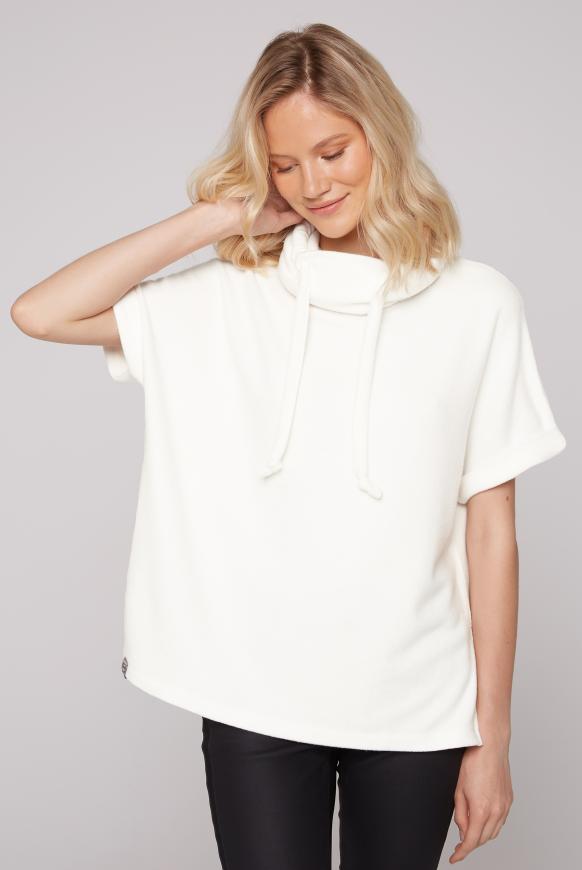 Kurzarm-Pullover mit Rücken-Artwork ivory