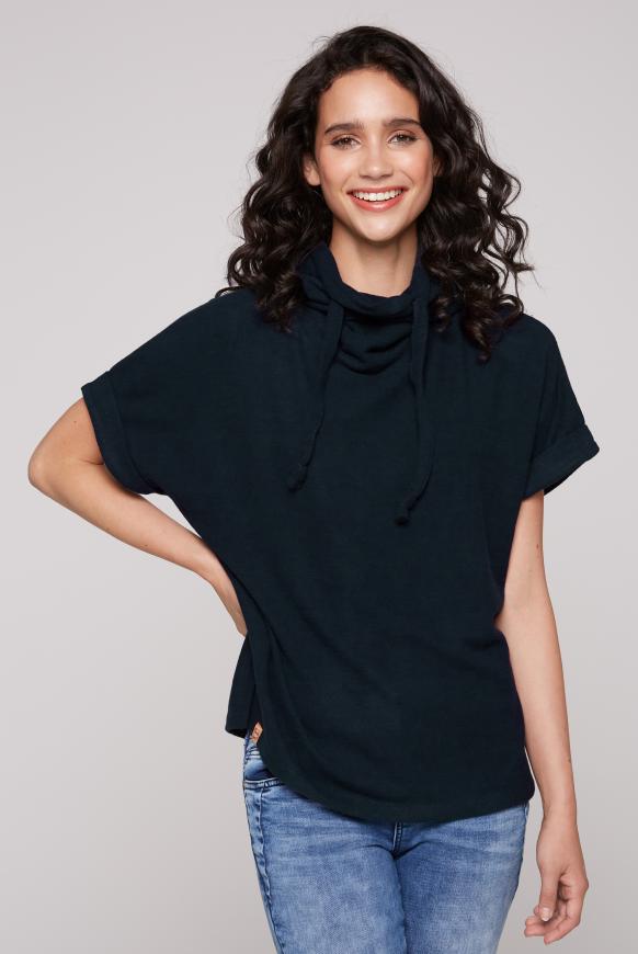 Kurzarm-Pullover mit Rücken-Artwork horizon navy