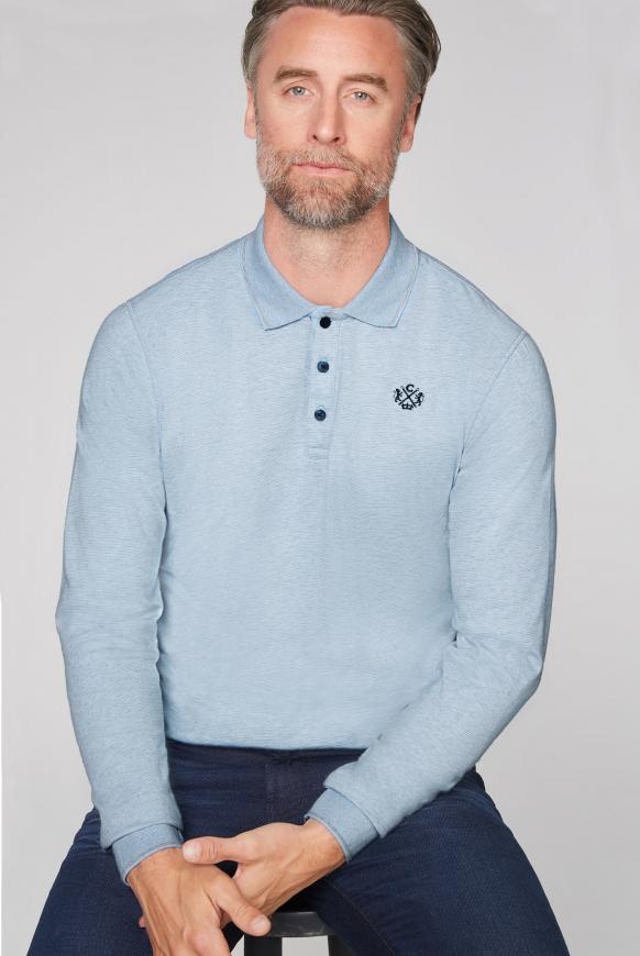 Langärmliges Poloshirt Melange