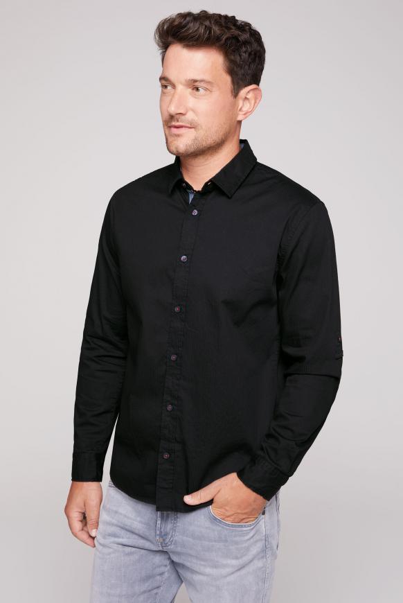Langarmhemd mit Strukturstreifen black
