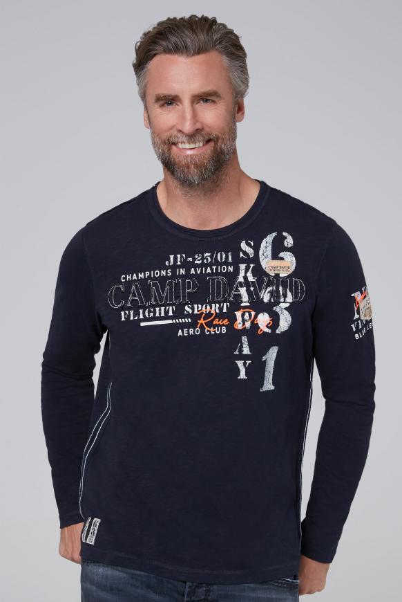 Langarmshirt mit Artworks und Tapes
