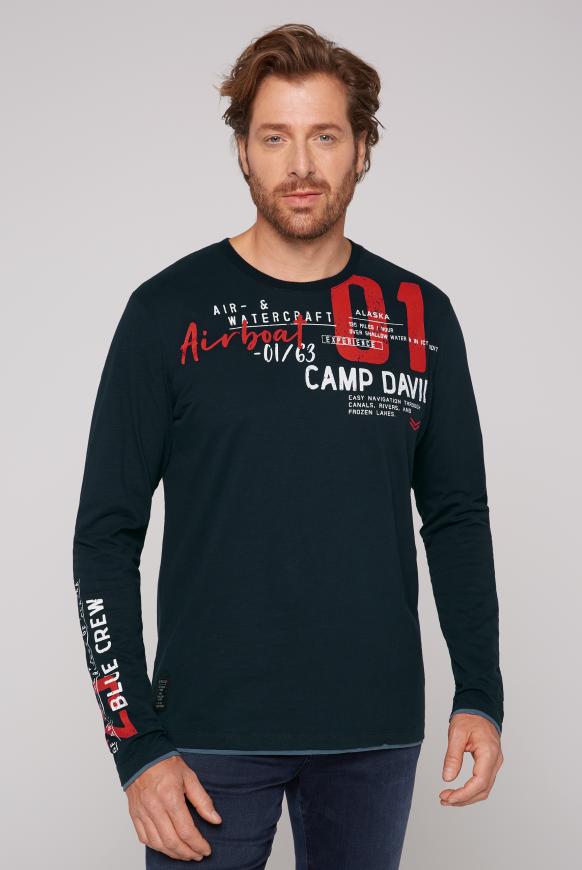 Langarmshirt mit Layering-Details und Prints