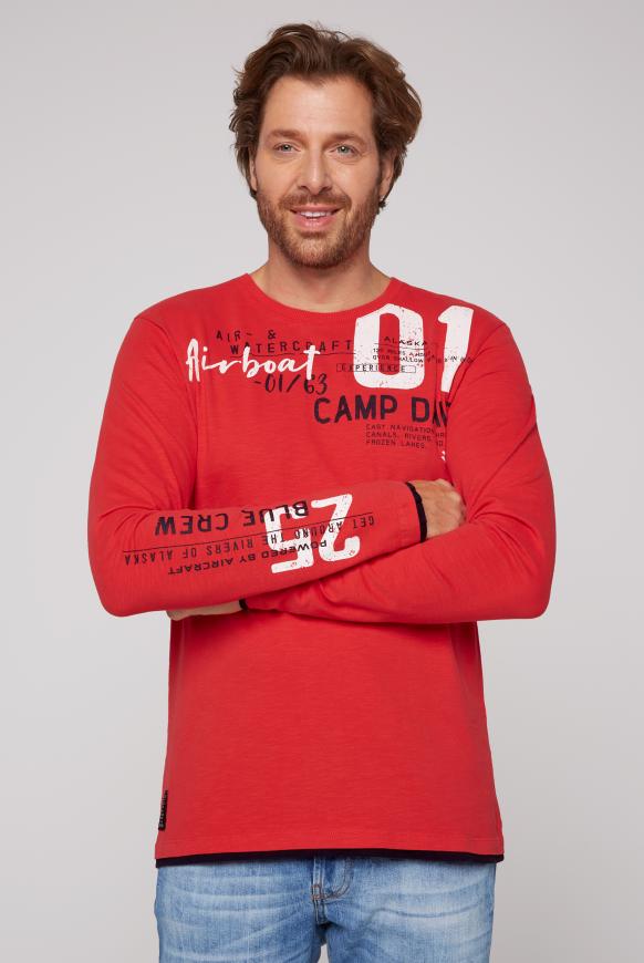 Langarmshirt mit Layering-Details und Prints