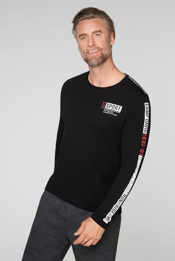 Langarmshirt mit Logo-Applikationen