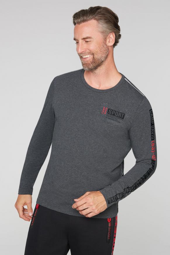 Langarmshirt mit Logo-Applikationen