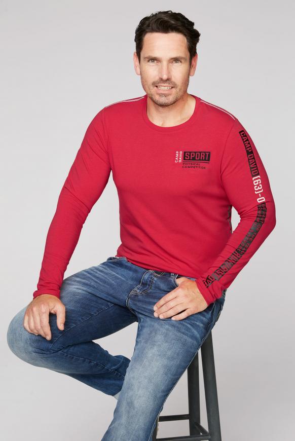 Langarmshirt mit Logo-Applikationen