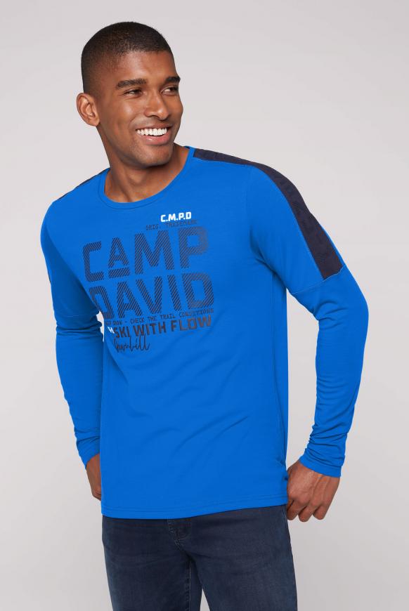 CAMP DAVID & SOCCX | Langarmshirt mit Schulter-Artwork neon blue